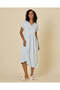 Women Blue Printed V Neck Nightgown - 4