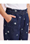 Girls Blue Embroidered Denim Trousers - 3