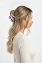 Floral Patterned Cherry Checkered Purple Hair Clip Set - 3 Pieces Stylish Snap Clips - 3