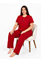 Plus Size Summer Awesome Red Pajama Set - 5
