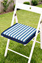 Thick Striped Patterned Fringed Zippered Chair Cushion - Tasseled Kitchen and Balcony Decor Cushion