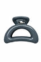 Dark Gray Glossy Surface Half-Moon Shaped Hair Clip - Stylish and Convenient for Women