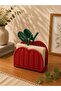 Wicker Rattan Apple Model Red Napkin Holder Organizer 15*14cm - 2
