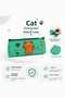 Cat Design Kids Pencil Case Pvc Triangle Zipper School Bag Organizer 20 cm - 6