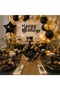 Cardboard Plate Cup Set 8 Plates 8 Cups Disposable Birthday Party Tableware Set |   Black, Green, and Gold Color Options - 5