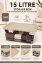 6 Pieces 15Lt Elora Organizer Box - Multi-Purpose Storage Box with Lockable Lid for Cabinets Beige - 3
