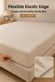 Double Elastic Bed Sheet 160X200 cm Light Cream with Flexible Edges - 3
