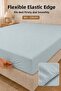 Double Elasticated Sheet 160 X 200 cm Ice Blue with Flexible Edges - 4