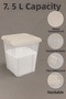 2 Pieces 7.5Lt Elora Organizer Box - Deep Locking Lid Bathroom Organizer Detergent Container Beige - 3