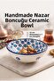 16 cm Tile Handmade Evil Eye Beaded Ceramic Bowl Red Appetizer Salad Bowl - 4