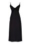 Siyah Dokuma Cut Out Detaylı Maxi Plaj Elbise TBESS24EL00127 - 4