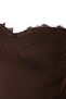 Kahverengi İnce Askılı Dantel Detaylı Örme Büyük Beden Bluz TBBSS26AF00135 - 6