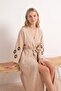 Beige Woven Maxi Beach Kimono & Kaftan with Embroidery Detail Tbess26Km00009 - 2
