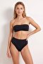 Black High Leg Super High Waist Brazilian Basic Bikini Bottom Tbess26Ba00022