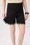 Black Shift Lace Detailed Regular Waist Short / Mini Interlock Knitted Shorts & Bermuda Twoss26Sr00259 - 3