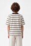Navy Blue-Ecru 2-Piece Boys' Striped Knitted T-Shirt Tkdss26Ts00037 - 7