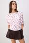 Pembe Puantiyeli Regular/Normal Kalıp Kayık Yaka Soft Touch Örme T-shirt TWOSS26TS00300 - 2