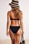 Siyah Balconette Kaplı Tünelli Brazilian Regular Bikini Takımı TBESS26BT00181 - 3