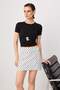 White-Multicolor Polka Dot Mini Belted Shorts & Bermuda Twoaw26Sr00056 - 9