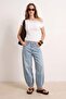 Ekru Fitted/Vücuda Oturan Asimetrik Yaka Dantel Detaylı Crop/Kısa Esnek Örme Bluz TWOSS26BZ00356 - 2
