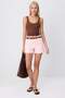 Pink Belted 100% Cotton Slit City Shorts Twoss26Sr00135
