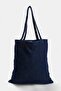 Dark Blue Denim Slogan Printed Women's Maxi Shoulder Bag Takss26Oc00118 - 6