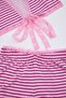 Pink Striped Lace Detailed Double Breasted Viscose Knitted Pajama Set Thmss26Pt00061 - 6