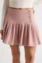 Pembe Ekose / Çizgili Mini Pilili Skater Kısa Mini Tüvit Örme Etek TWOAW27ET00002 - 3
