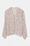 Beige Ruffle Detailed Stoned Buttoned Polka Dot Chiffon Shirt Tdrss26Go00128 - 5