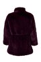 Bordo Kemerli Suni Kürk Oversize Midi Kaban TWOAW27KB00012 - 9