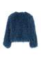 Lacivert Oversize Kalıp Suni Kürk Mont TWOAW27MO00054 - 8