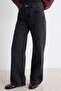 Antrasit Yüksek Bel Wide Leg Geniş Paça %100 Pamuk Non-Stretch Jeans TWOAW24JE00089 - 4
