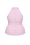 Pembe Fitted Kolsuz Ekose/Kareli Aksesuar ve Kuşak Detaylı Büyük Beden Dokuma Gömlek TBBSS26AX00041 - 3