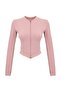 Pink Soft Brushed Fabric Zippered Knitted Sports Jacket Thmaw27Sk00002 - 6