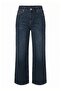 Koyu Mavi Az Esnek Yüksek Bel Wide Leg Geniş Paça Jeans TWOAW27JE00080 - 5