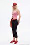 Black Stretch Fabric Strapless Blouse Crop Flare Pants Woven Bottom - Top Set Twoss26Au00113 - 5