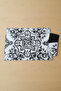 Placemat and Spoon Holder Set Leather for 6-Person 12-Piece Black and White Baroque Patterned Stylish Table Service