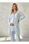 New Season Blue Summer Buttoned Design Short Sleeve 100% Cotton Maternity Pajama Set