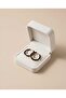 Black Detailed Gold Hoop Earrings - 2