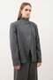 Gray Mock Neck Women's Blazer Jacket