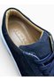 100% Genuine Leather Men's Sneaker Daily Comfortable Shoes - Ultra Comfort Eva Sole - Dark Blue Suede - 5