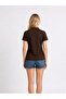 Women's Brown Polo Collar Striped Short Sleeve Body Suit Slim Fit Stretchy Lycra 100% Cotton Summer - 3