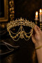 Gold Wedding and Henna Crystal Stone Hürrem Bridal Crown for Brides
