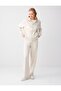 Stone Color Wide Leg Regular Waist Knitted Jogger Pants - 3