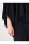 Black Boat Neck Three Quarter Sleeve Knitted Midi Dress - 4
