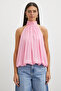 Halter Yaka Drape Bluz - 4