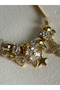 Gold Color Zircon Stone Starry Clover Figured Charm Bracelet - 2