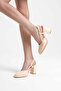 Light Yellow Patent Leather Women's Heeled Shoes Tr18Ms18B - 3