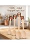 100% Natural Wooden Spoon Set of 4 – Chemical-Free, No Varnish, Healthy Kitchen Spoon Set