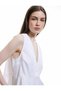 Cotton Buttoned Sleeveless V Neck Peplum Blouse
